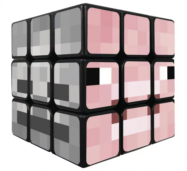 Cubo de rubik temático de Minecraft, Esqueleto y Cerdo - Comprar cubos de rubik modificados